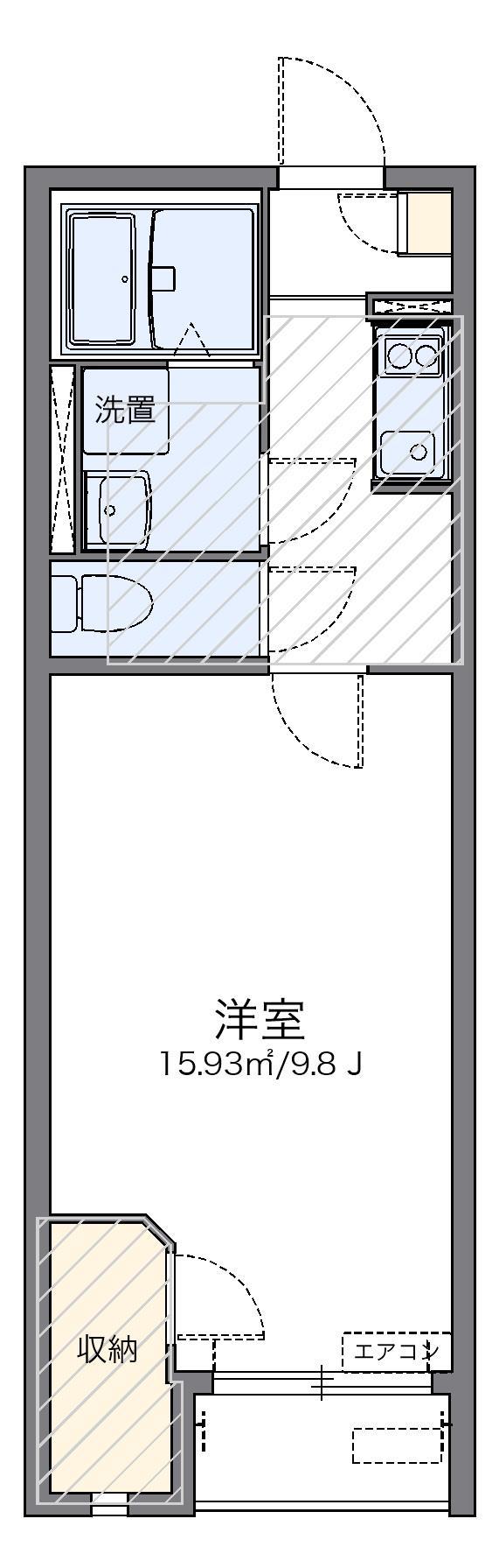 レオネクスト冨貴ヶ丘II(1K/1階)の間取り写真