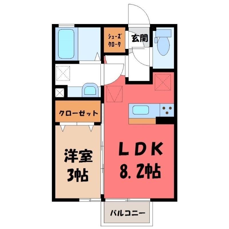 グリーンヴィレッジ(1LDK/1階)の間取り写真