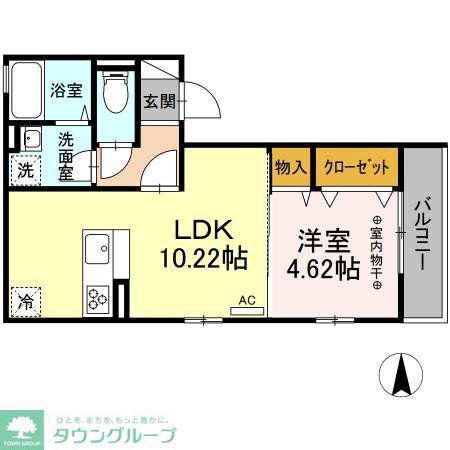 プランドール湘南(1LDK/3階)の間取り写真