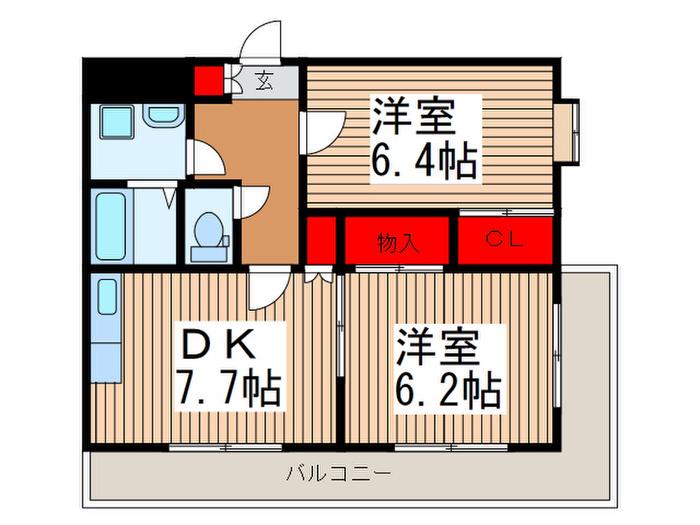 SUN&SUN(2DK/3階)の間取り写真