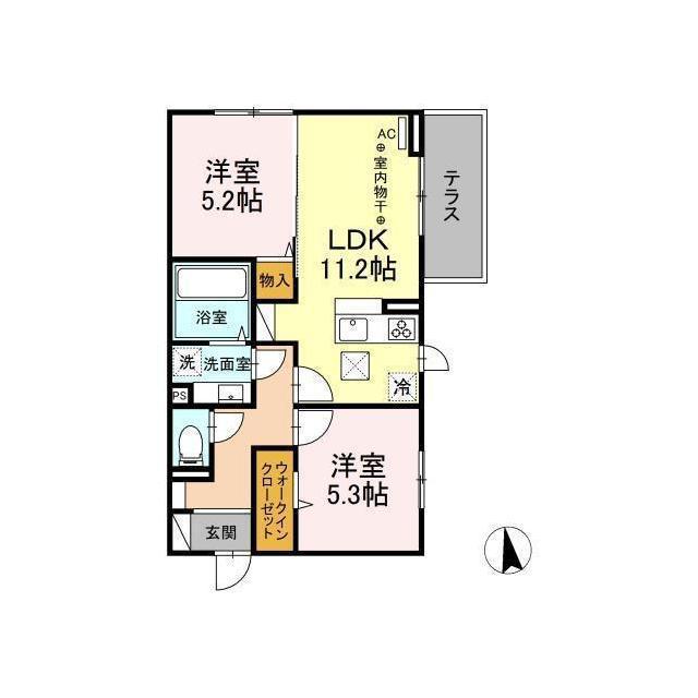 D-ROOM ステーションK(2LDK/3階)の間取り写真