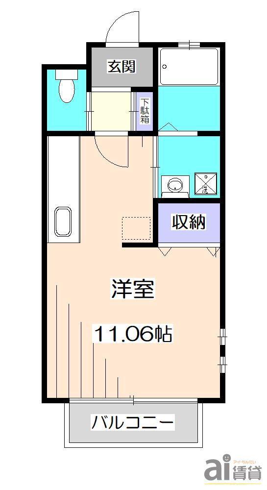 メゾンレーヴII(ワンルーム/1階)の間取り写真