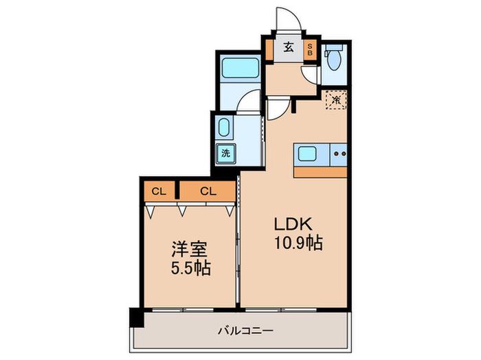ラグゼナ用賀(1LDK/7階)の間取り写真