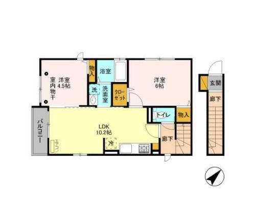 メゾンみのり(2LDK/2階)の間取り写真