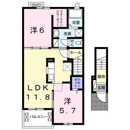 エトワール(2LDK/2階)の間取り写真