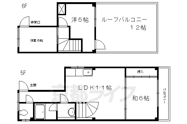 サンアートビル(3LDK/5階)の間取り写真