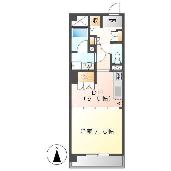 フィオレンテ本山(1DK/1階)の間取り写真