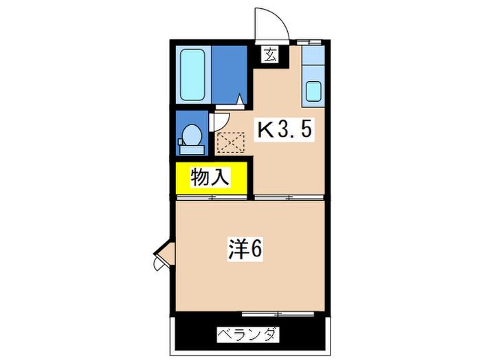 第二カトレアハイツ(1K/2階)の間取り写真