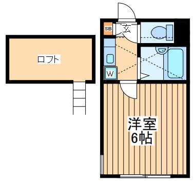 エスエス中央林間(1K/1階)の間取り写真