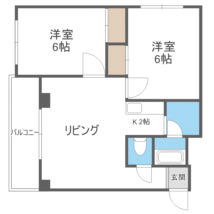 ローヤルハイツ新川(2LDK/4階)の間取り写真