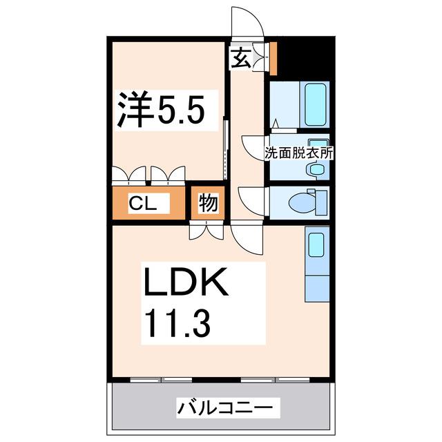ハイツルーエン(1LDK/1階)の間取り写真