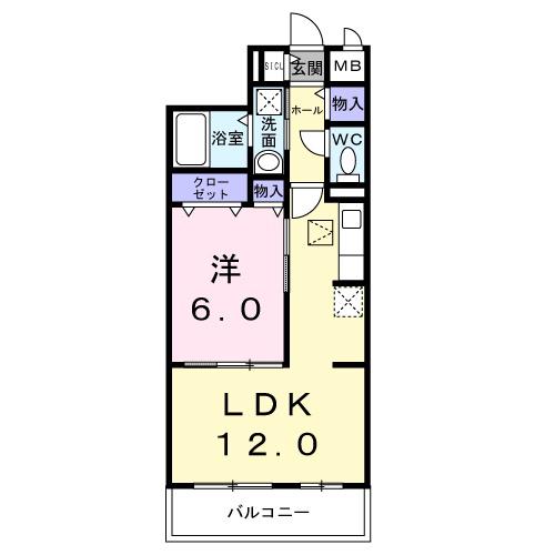 フラワーベル(1LDK/1階)の間取り写真