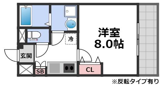 LIVIAZ OSAKA イースト(1K/3階)の間取り写真