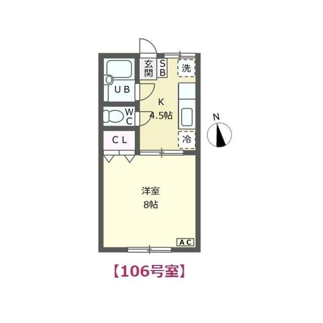 エスパシオESPACIO(1K/1階)の間取り写真
