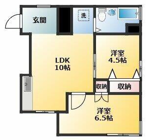 上北沢グリーンコーポ(2LDK/5階)の間取り写真