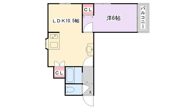 コーポヤマキ20(1LDK/3階)の間取り写真