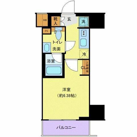プレール・ドゥーク川口並木(1K/4階)の間取り写真
