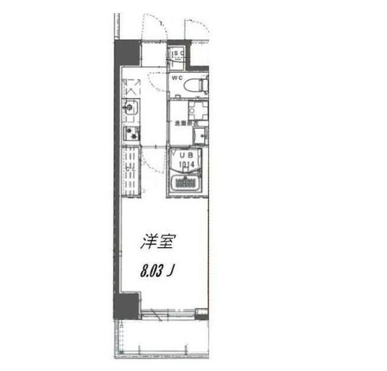 ロイヤルブルーム高鼻町(1K/7階)の間取り写真