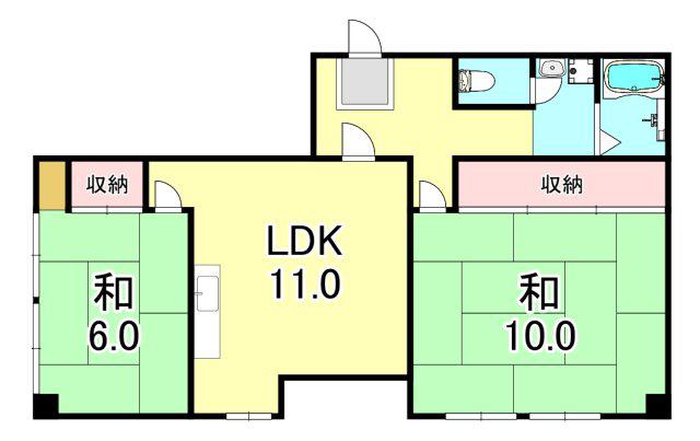 オオタニサンクレバー(2LDK/3階)の間取り写真