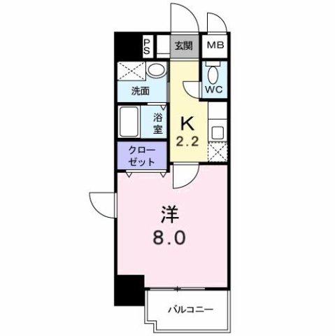 アイ フィオーレ東原(1K/7階)の間取り写真