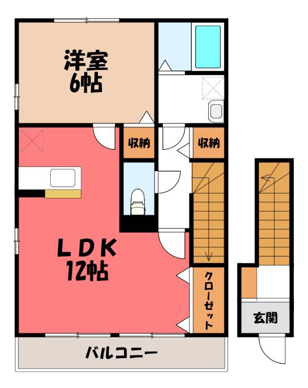 NKハウス(1LDK/2階)の間取り写真