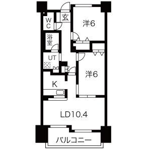 ヴィラエーデル大須(2LDK/3階)の間取り写真