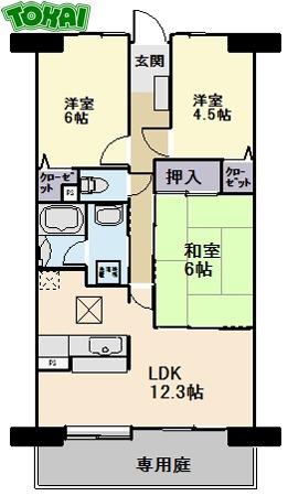 ラビデンス桃花台(3LDK/1階)の間取り写真