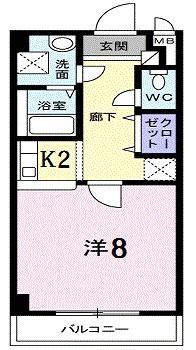 ニューメゾン森安(1K/3階)の間取り写真