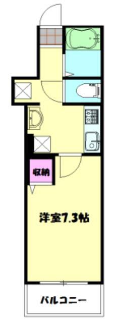 フェルメール朝霞台(1K/1階)の間取り写真