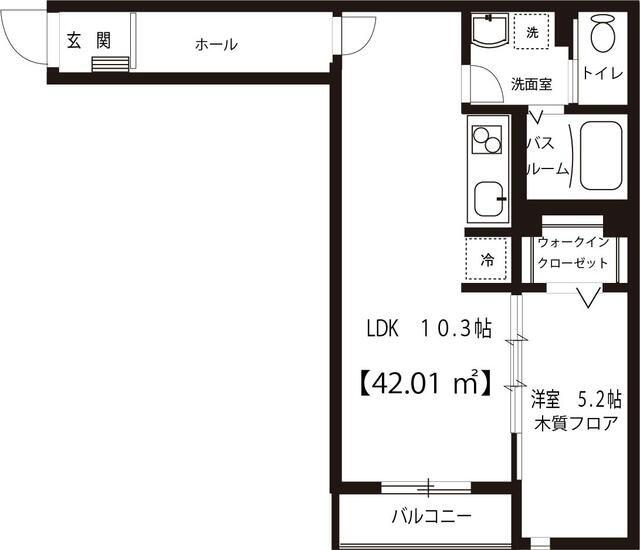 グランフェリシア(1LDK/2階)の間取り写真