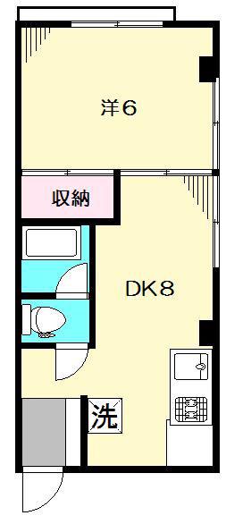 吉野ビル(1DK/2階)の間取り写真