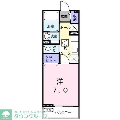 アイ・プラシード(1K/2階)の間取り写真