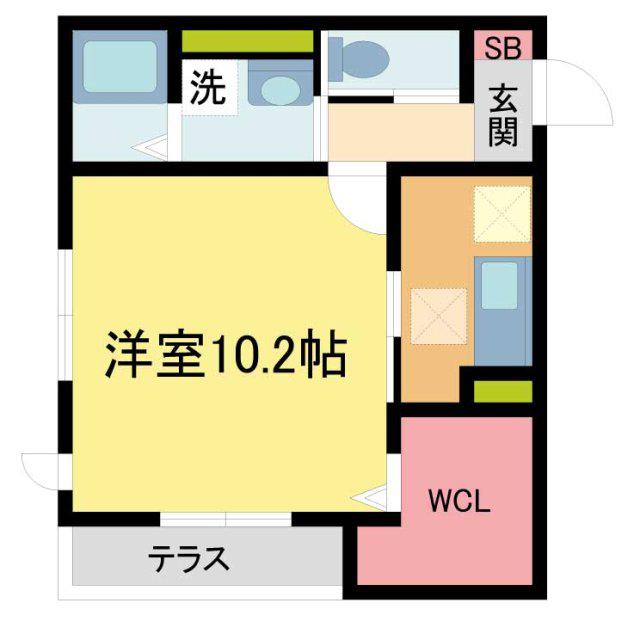 K・GARDEN(1K/3階)の間取り写真