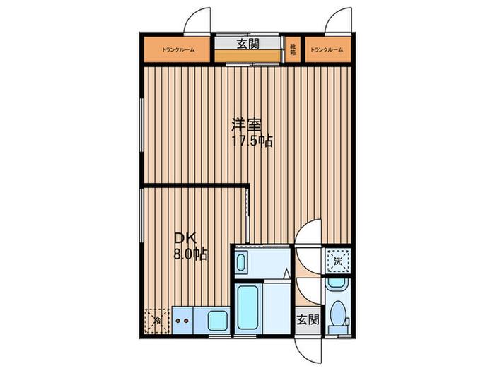 パストラルリベラ(1DK/1階)の間取り写真