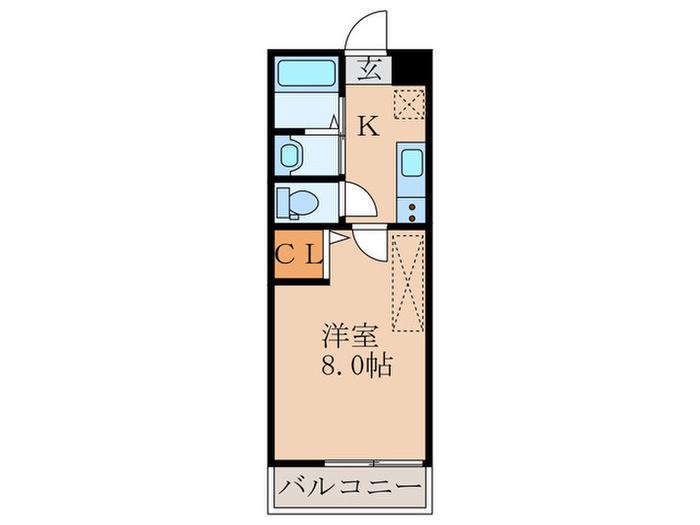 アークリード太秦(1K/2階)の間取り写真