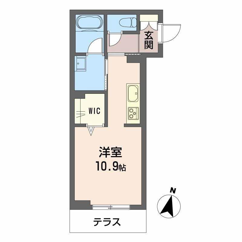 ハイネスト霞町(ワンルーム/1階)の間取り写真