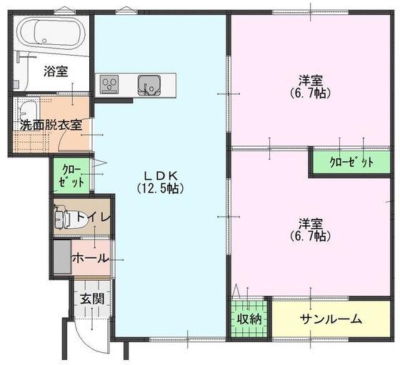 フューチャー(2LDK/1階)の間取り写真