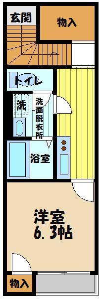 レオネクストセレーネ(1K/2階)の間取り写真