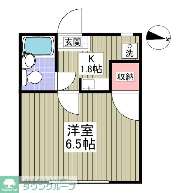 サバーブ滝頭(1K/1階)の間取り写真