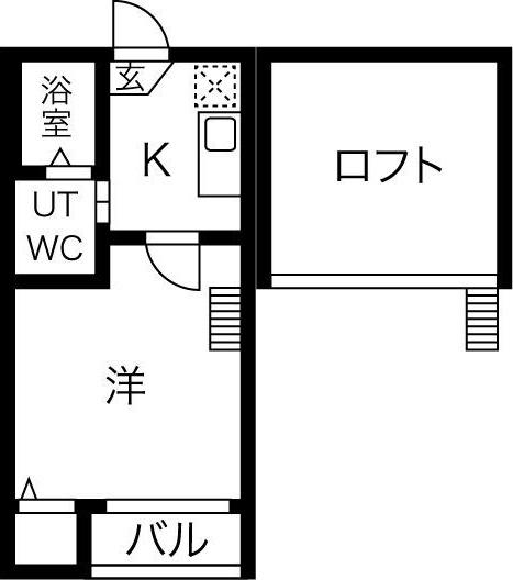 リバティー(1K/2階)の間取り写真