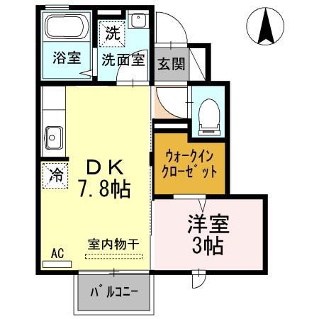 ファミール緑町(1DK/1階)の間取り写真