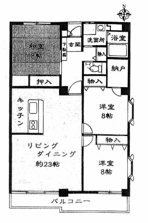 メゾンドカルム住吉(3LDK/1階)の間取り写真