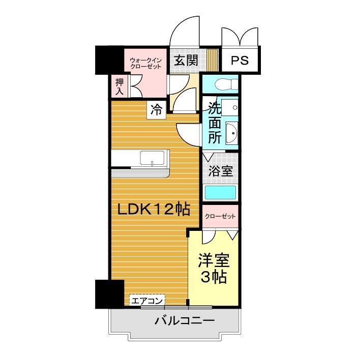 ユニゾン貴船(1LDK/3階)の間取り写真