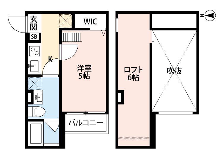 ラネージュ五色山(1K/1階)の間取り写真