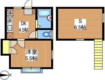 グレースステージA棟(1DK/2階)の間取り写真