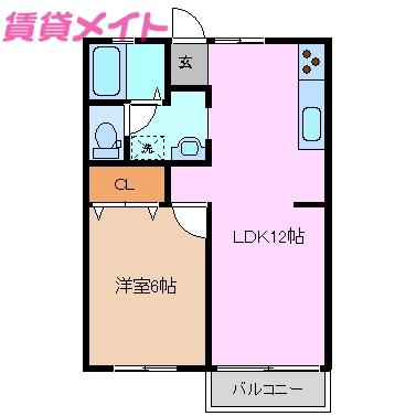 サンラフォーレ(1LDK/1階)の間取り写真