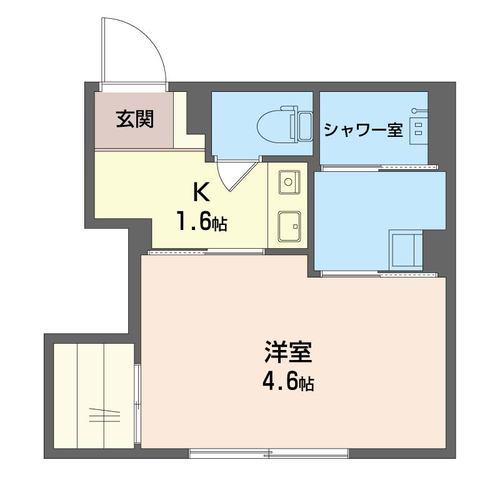 アーバンハイツ新丸子(1K/2階)の間取り写真