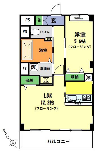 オーソレイユ(1LDK/1階)の間取り写真