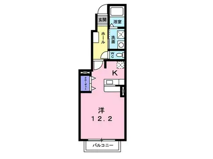 カルム・メゾン(ワンルーム/1階)の間取り写真