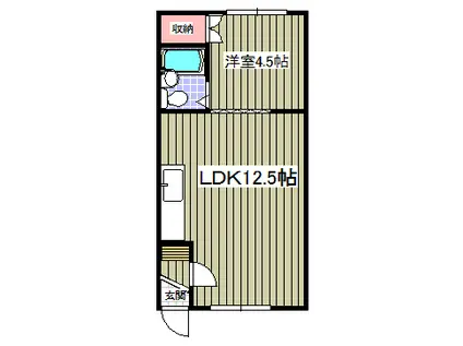 みかみハイツ5(1LDK/1階)の間取り写真